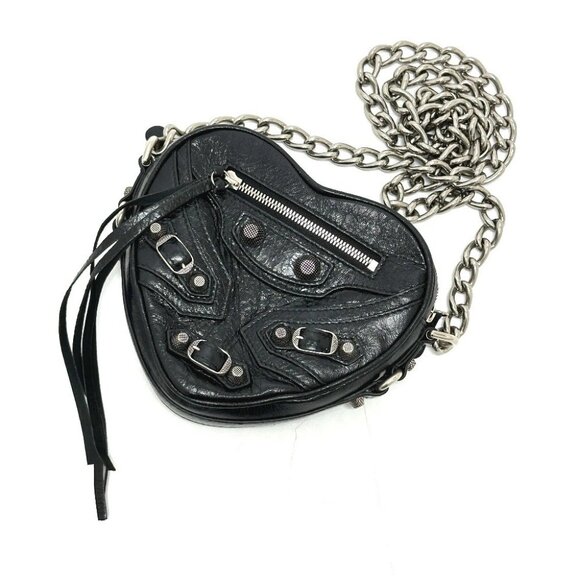 BALENCIAGA 722781 Luca Goal Heart Chain Bag Crossbody Shoulder Bag - Picture 1 of 14